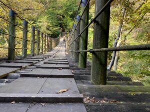 小滝沢キャンプ場　汐見滝吊橋　花貫渓谷　茨城県高萩市